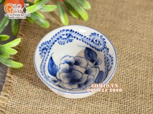 Bát mắm men cổ vẽ sen dây cao cấp