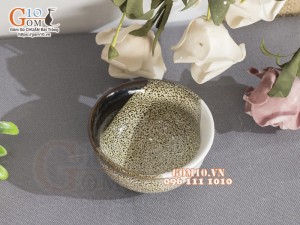 Bát mắm men hỏa biến gấm vàng Cát Tường