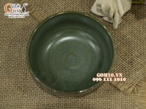 Bát mắm men hỏa biến xanh ngọc cổ