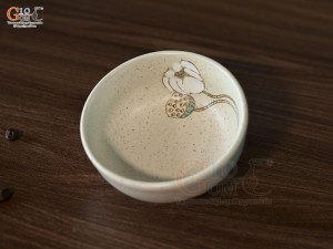 Bát mắm men kem tấm vẽ Bạch Liên