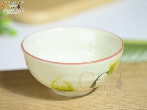 Bát mắm men kem vẽ Bồ Công Anh