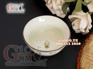 Bát mắm men kem vẽ Cà Rốt 