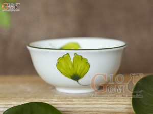 Bát mắm men kem vẽ lá Như Ý