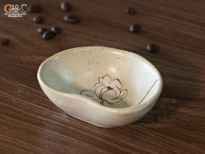 Bát mắm tim men kem tấm vẽ Bạch Liên