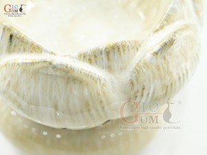 Bát minh đường tụ thủy hoa Sen men kem, đường kính 18cm(Cả đế)