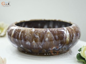 Bát minh đường tụ thủy men hoàng thổ, đường kính 34cm