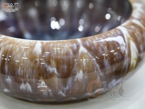 Bát minh đường tụ thủy men hoàng thổ, đường kính 34cm