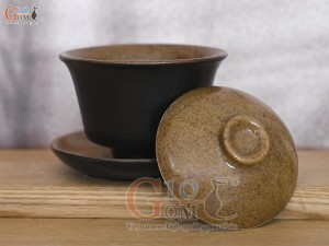 Bát sâm gốm vàng, đường kính 9cm