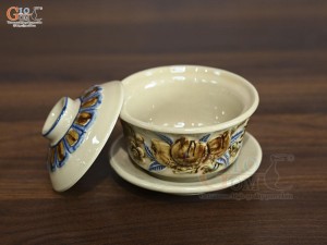 Bát sâm men hoàng tộc đắp nổi Đào, đường kính 10cm