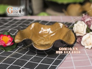 Bát thả hoa men gốm, đường kính 23cm