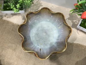 Bát thả hoa men hỏa biến, đường kính 20cm