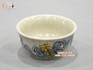 Bát thờ cuốn thư men rạn nổi Như Ý