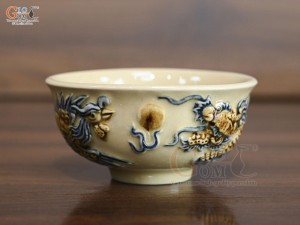 Bát thờ men hoàng tộc đắp nổi Rồng Phượng