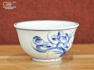 Bát thờ men lam cổ vẽ Sen Tài Lộc