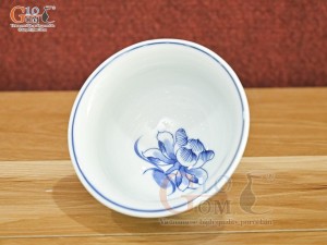 Bát thờ men lam cổ vẽ Sen Tài Lộc