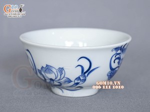 Bát thờ men lam vẽ hoa Sen Đại Cát