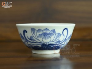 Bát thờ men lam vẽ hoa Sen Đại Cát