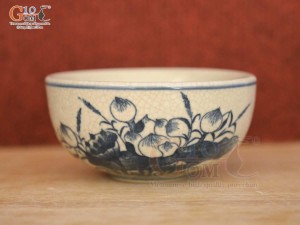 Bát thờ men rạn cổ vẽ hoa sen
