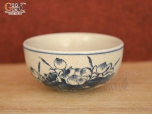 Bát thờ men rạn cổ vẽ hoa sen