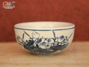 Bát thờ men rạn cổ vẽ hoa sen