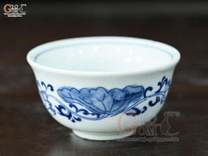 Bát thờ men trắng họa tiết hoa Sen Tài Lộc