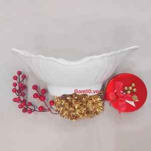 Bát thuyền men trắng, kích thước  30x17cm