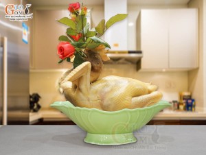 Bát thuyền sâu men ngọc, 30x17cm