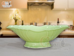 Bát thuyền sâu men ngọc, 30x17cm