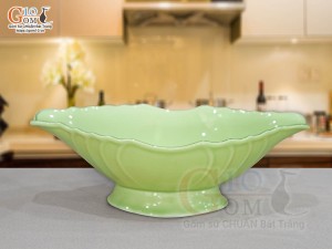 Bát thuyền sâu men ngọc, 30x17cm