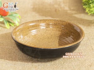 Bát tô bệt gốm vàng, đường kính 14cm