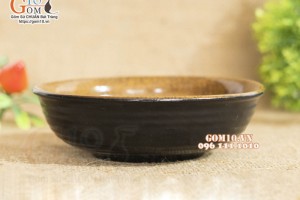 Bát tô bệt gốm vàng, đường kính 14cm