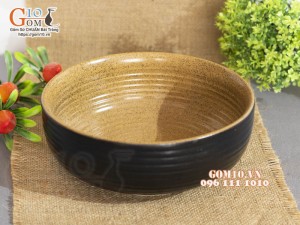 Bát tô bệt thành cao gốm vàng, đường kính 20m