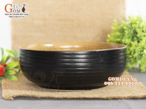 Bát tô bệt thành cao gốm vàng, đường kính 20m