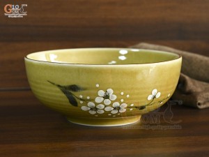 Bát tô cao men hoàng thổ, đường kính 17cm