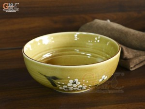 Bát tô cao men hoàng thổ, đường kính 21cm