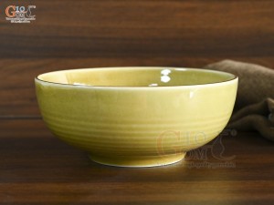 Bát tô cao men hoàng thổ, đường kính 21cm