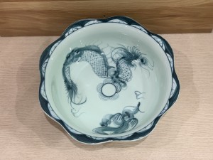 Bát tô hoa men cổ họa tiết Rồng Phượng Hóa, đường kính 22cm