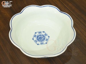 Bát tô hoa men lam cổ vẽ hoa Sen dây, đường kính 20cm