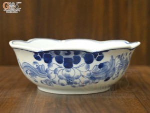 Bát tô hoa men lam cổ vẽ hoa Sen dây, đường kính 20cm