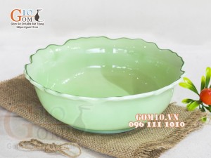 Bát tô hoa men ngọc trơn cao cấp, đường kính 22cm