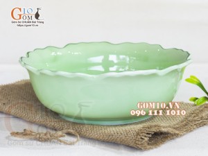 Bát tô hoa men ngọc trơn cao cấp, đường kính 22cm