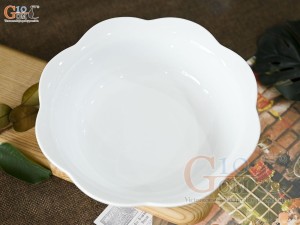 Bát tô hoa men trắng, đường kính 18cm