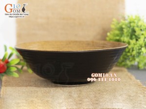 Bát tô loe gốm vàng, đường kính 22cm