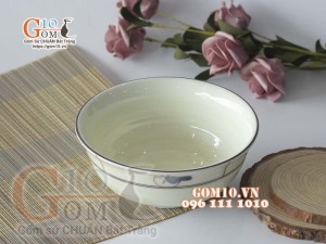 Bát tô loe men kem vẽ Cà rốt, đường kính 19cm