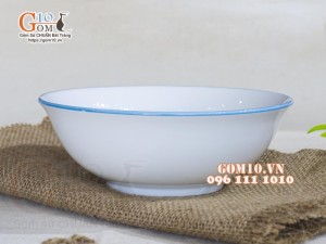 Bát tô loe men trắng vẽ Thỏ con, đường kính miệng 16cm