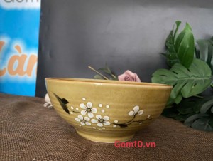 Bát tô men Hoàng Thổ, đường kính 18cm