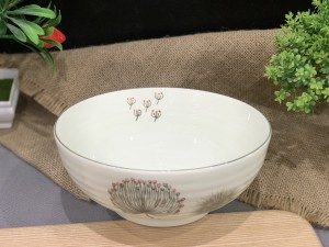 Bát tô men kem vẽ bồ công anh, 18cm