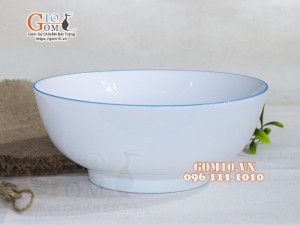 Bát tô men trắng vẽ Thỏ con, đường kính 20cm