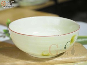 Bát tô nông men kem vẽ Bồ Công Anh 21,5cm