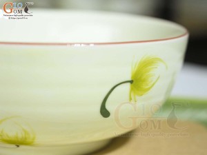 Bát tô nông men kem vẽ Bồ Công Anh 21,5cm